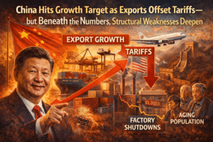 China Hits Growth Target as Exports Offset Tariffs—but Beneath the Numbers, Structural Weaknesses