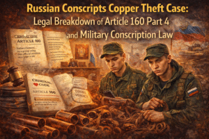 Russian Conscripts Copper Theft Case: Legal Breakdown of Article 160 Part 4 and Military Conscription Law